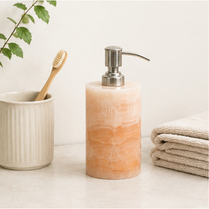Distributeur de savon en marbre naturel de qualité supérieure, fait main, bouteille à pompe en pierre translucide pour décoration de salle de bain haut de gamme, hôtel de luxe - Product Image 4