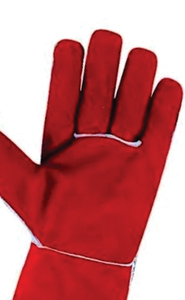 Gants de soudage en cuir de vachette avec doublure en Kevlar, résistants aux éclaboussures de métal fondu, type A, manchette rouge et verte, taille XL - Product Image 4