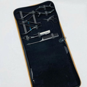 Kit d'outils pour extensions de cheveux noir mat, pinces à cheveux professionnelles avec micro-perles, pinces crocodiles, ciseaux, kit le plus vendu - Product Image 6