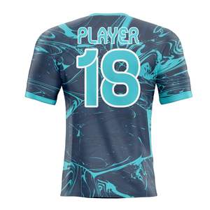 Camiseta de fútbol sublimada personalizada al por mayor, uniforme de equipo transpirable de secado rápido, ropa deportiva OEM, suministro directo de fábrica. - Product Image 6
