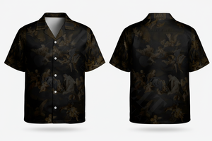 เสื้อเชิ้ตเดรสแขนสั้นพิมพ์ลายวินเทจสำหรับผู้ชาย ออกแบบเองได้ สวมใส่สบายๆ ในฤดูร้อน - Product Image 3