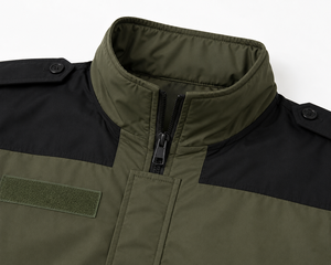Men's Olive Green and <b>Black</b> Utility Performance Jacket Lightweight Full Zip Outdoor <b>Windbreaker</b> Modern Casual Outerwear - Product Image 4