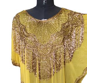 Caftán de Noche Asimétrico de Talla Grande con Diseño de Patrón y Cuentas Africanas Hechas a Mano, Elegante y Largo hasta el Suelo, ¡Venta Caliente! - Product Image 3