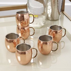 Mug à Moscow Mule décoratif en cuivre pur avec poignée en laiton, fait main, pour bar, cocktails, bière, café, idéal pour les cadeaux - Product Image 5