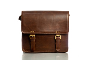 <b>Men's</b> 100% Genuine Leather Crossbody Sling <b>Bags</b> Lock Button Fashionable Business Laptop Handbag For Daily Office Business Travel - Product Image 3