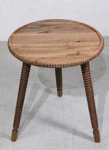 Table basse en bois massif, design rond moderne, finition naturelle, collection de meubles pour salon - Product Image 1
