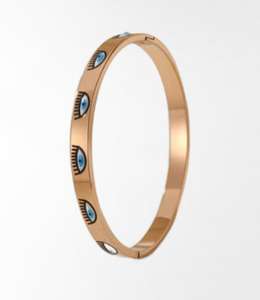 Bracelet élégant en acier inoxydable avec zircone cubique |   Bracelet en cristal scintillant de 2,6 pouces, 10g, bijou cadeau pour elle, bracelet anti-mal pour femme - Product Image 6