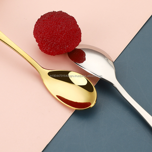 Juego de vajilla de metal inoxidable personalizado al por mayor, cuchara con forma de ala, tenedor con cuchara colorida para café y té para fiestas de bodas - Product Image 2