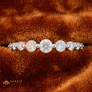 Factory Custom 925 <b>Silver</b> / 10K 14K 18K <b>Solid</b> <b>Silver</b> Diamond Band | Seven Stone Graduated Lab Diamond Ring | Promised Jewellery - Product Image 2