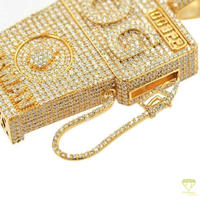 Pendentif Breloque Pager Fait Main avec Diamant Moissanite de Luxe et Style de Bijoux Urbains