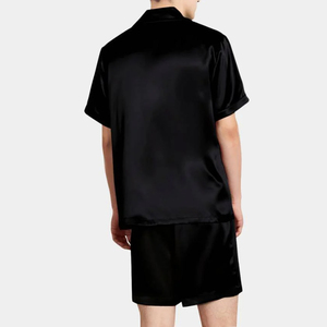Ventes en gros de robes de nuit personnalisées pour hommes, pyjamas en satin de soie 4XL, ensemble court pour hommes, pyjamas d'été pour hommes, ensemble de vêtements de nuit en soie - Product Image 5