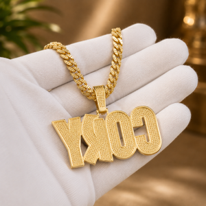 Colgante de Diamante Redondo Brillante con Incrustaciones de Moissanita, Elegante para Bodas y Fiestas, Joyería para Hombre Chapada en Oro Amarillo - Product Image 6