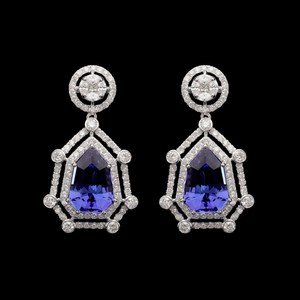 Handmade Tanzanite <b>Stud</b> Earrings Natural Blue Gemstone 925 Sterling <b>Silver</b> Gold Plated Luxury Jewelry Women Party Elegant Gift - Product Image 6