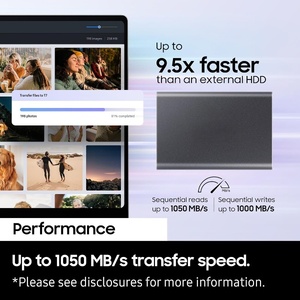 Disco Duro Portátil T7 de 1 TB, Velocidad de Lectura de hasta 1050 MB, Interfaz USB 3.0/2.0, Carcasa de Metal y Plástico - Product Image 2