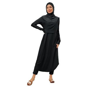 Traje de baño islámico personalizado para mujer con camiseta de manga larga, pantalones de natación de cuerpo entero y cómoda cubierta para la cabeza - Product Image 1
