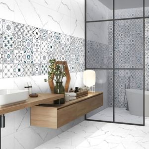 Carrelage mural en céramique blanc brillant haut de gamme 300x600, esthétique minimaliste pour les bureaux d'entreprise et la décoration intérieure commerciale - Product Image 3