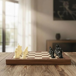 Ajedrez de Madera de la Mejor Calidad, Madera Sólida de Alta Calidad, Tablero de Ajedrez Plegable y Portátil, Color y Tamaño Personalizables - Product Image 4