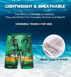 Shorts de bain brodés pour hommes à séchage rapide, anti-plis, pour l'été, vente en gros - Product Image 3