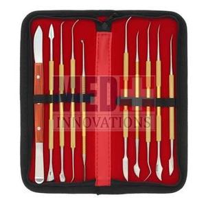 Instrumentos quirúrgicos, herramientas de tallado de cera de acero inoxidable, juego de instrumentos de depilación dental con estuche, 10 Uds. - Product Image 6