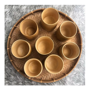 Custom Natural <b>Bamboo</b> Drinking <b>Cup</b> Eco Friendly Personalized Hand Painted Design - Product Image 1