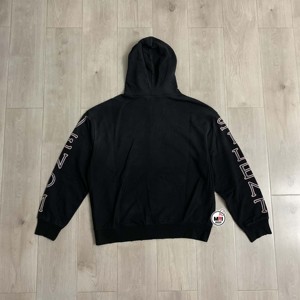 Sweat à capuche zippé brodé Silent Venom pour homme, coupe oversize, style streetwear, en molleton de coton noir personnalisé, tricoté pour l'hiver - Product Image 3