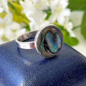 925 Silver Abalone <b>shell</b> Ring, Gemstone Ring, Gift For Her - Product Image 5