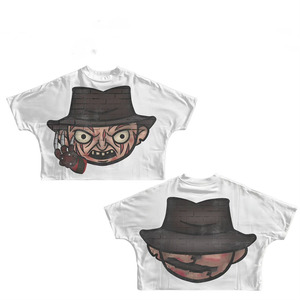 Womens crop top tshirt premium <b>combed</b> cotton soft breathable white graphic screen print custom logo Breathable Crop Top shirt - Product Image 4