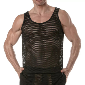 2026 Custom <b>Men's</b> Knitted Mesh <b>Singlets</b> Wholesale Cheap Price Gym Wear Tank Tops Breathable Cotton Spandex Eco-Friendly Quick - Product Image 5