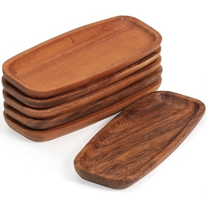 Bandeja de Madera Sólida Ecológica para Servir Café, Aperitivos y Comida, con Asas, para Uso Doméstico, Venta al por Mayor, para Cocina, Hotel, Desayuno, Té - Product Image 6
