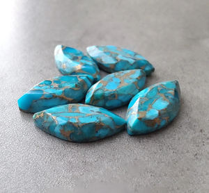 พลอยเทอร์ควอยซ์สีน้ำเงินแท้ทรงมาร์คีส์เจียระไนแบบเฟสเซต – พลอยเม็ดเดี่ยวสำหรับทำแหวนและเครื่องประดับ - Product Image 2