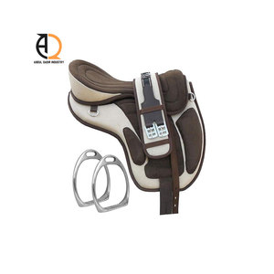 Selle de cheval en cuir véritable, équipement d'équitation, ensemble de selle en cuir de vache véritable - Product Image 1