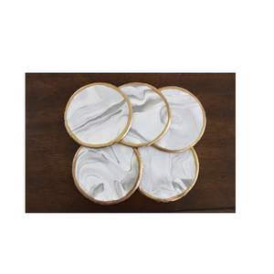 Durable Eco-Friendly Marble <b>Drink</b> <b>Coasters</b> Washable Natural Stone <b>Coaster</b> Set for Daily Use Cut Technique - Product Image 6