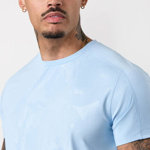 T-shirt compressé 100 % coton, jersey sportif, coupe classique, col extensible, respirant, écologique - Product Image 5