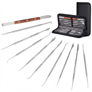 10pcs/<b>set</b> Metal Manual Dental Wax Carving Tools Spatula <b>Plaster</b> Knife Practical Versatile Teeth Whitening Kit Dentistry - Product Image 5
