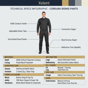 Pantalones de Motociclismo de Textil Cordura Premium, Impermeables, para Aventura y Turismo, Personalizados OEM Xelent Huntgear para Hombre - Product Image 5