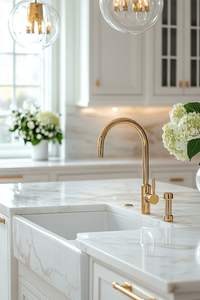 Encimera de Cocina Moderna de Superficie Sólida de Mármol Blanco con Vetas Grises, Resistente al Agua y Ecológica, para Encimeras de Baño de Hotel - Product Image 3