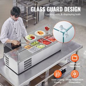 <b>Electric</b> Countertop Condiment Prep Station 135 W 2 1/3 <b>Pans</b> 4 1/6 <b>Pans</b> 304 Stain Refrigerated Countertop Station with 304 Stain - Product Image 5