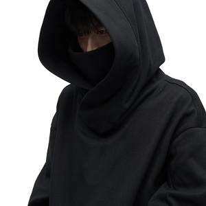 Sweat-shirt unisexe surdimensionné à col montant croisé, personnalisé avec logo OEM, en tissu technique épais, style streetwear - Product Image 2