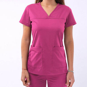 Conjunto de Uniformes Médicos de Lujo, 60% Poliéster, 40% Rayón, Ultraelástico, Corte Moderno, Uniforme para Enfermeras y Doctores con Blusa de 2 Bolsillos y Pantalones, OEM - Product Image 3