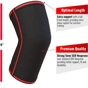 Support de coude en néoprène avec Logo personnalisé de 7mm, manchon de coude de levage de puissance de gymnastique pour l'haltérophilie, Support de coude de Compression - Product Image 4