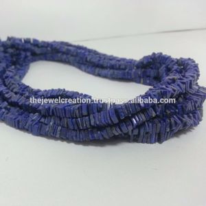 4mm 5mm Natural Blue Lapis Lazuli <b>Stone</b> Heishi Flat Square Loose Gemstone Smooth Cut Beads Strands IGI Certified Real Stones - Product Image 2