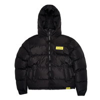 Blouson d'hiver noir surdimensionné à capuche pour homme, style streetwear, avec un motif 'celle-là est une quantité énorme de sirop contre la toux'