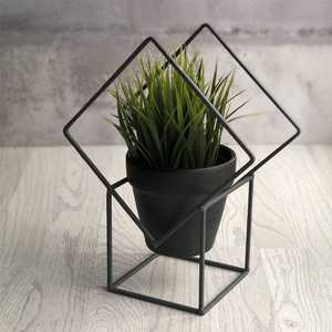 Supports à fleurs minimalistes en métal avec finition thermolaquée pour plantes d'intérieur, design circulaire noir, blanc, or, décoration intérieure - Product Image 5
