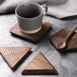 แผ่นรองแก้วไม้ทรงกลมและสี่เหลี่ยม แผ่นรองแก้วกาแฟขนาดเล็ก - Product Image 6