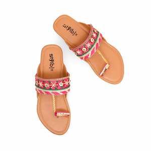 Chappal de fantaisie rose pour les femmes - Product Image 4