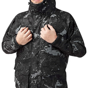 Men's Trending Winter Warm Digital Orange <b>Soft</b> <b>Shell</b> Waterproof Windproof <b>Hooded</b> Shooting Hunting Suits Fully Breathable <b>Jackets</b> - Product Image 2