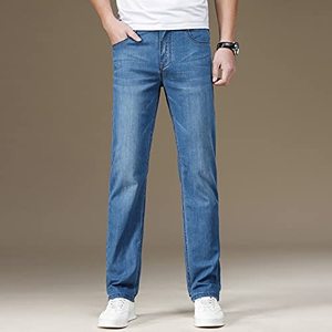 Jeans de Mezclilla para Hombre, Corte Recto, Cintura Media, Ajuste Regular, Estilo Casual de Algodón, para Primavera - Product Image 2