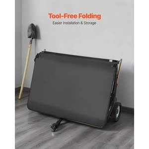 Balayeuse à gazon de 48 pouces, capacité de 20 pieds cubes Remorque agricole avec bac de ramassage de feuilles et herbe, capacité [X] pieds cubes, système de vidage par corde, hauteur de balayage réglable - Product Image 5