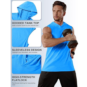 Wholesale Men's Gym <b>Vest</b> Athletic Sleeveless Shirt Quick Dry Workout Fitness Sportswear - Product Image 4