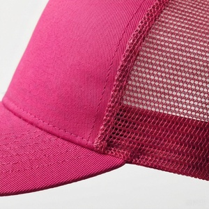 Pink 6-Panel Trucker Cap Mesh Fabric Adjustable Brim Unisex Casual <b>Hat</b> Spring <b>Summer</b> Style - Product Image 5